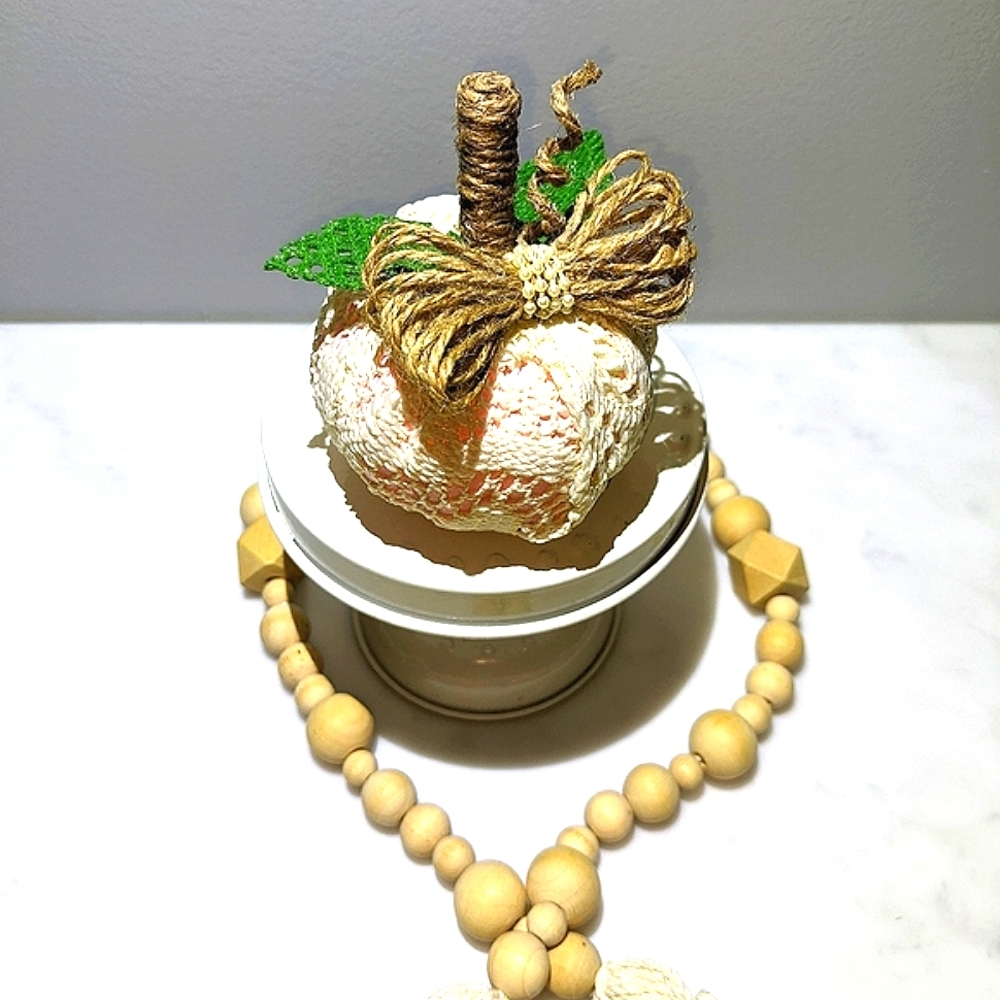 Shabby Chic Pumpkin / Cinderella Pumpkin / Fall Decor / Handmade Pumpkin